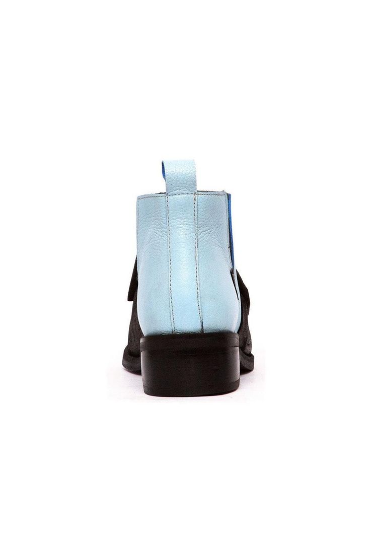 Botin Mujer De Cuero Mollie C2 Negro Celeste-4
