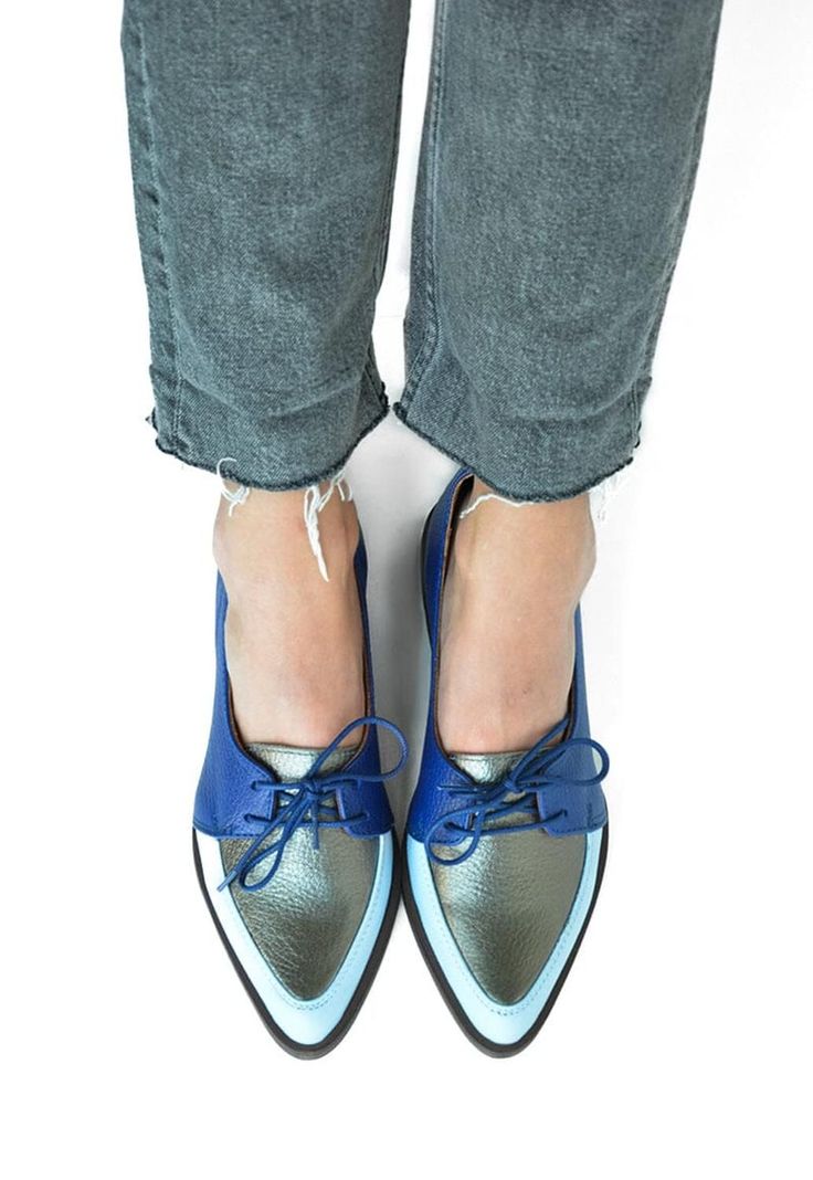 Zapato Mujer De Cuero Indira C3 Azul Celeste-1
