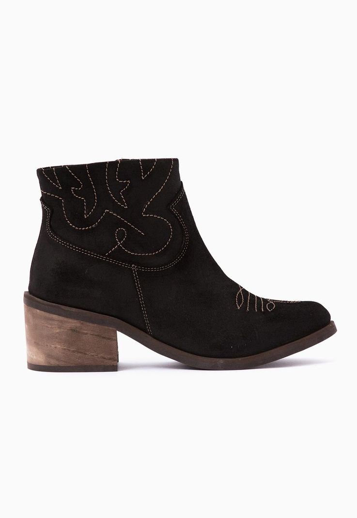 Botin Cuero Mujer Verbena Negro 35