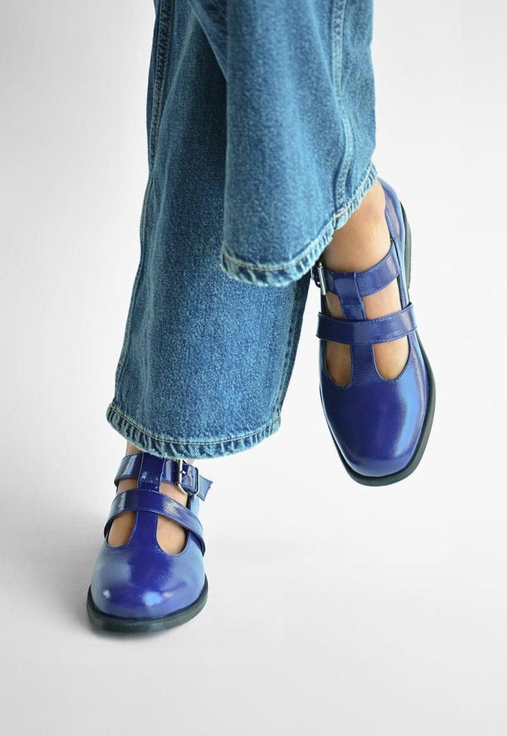 Zapato Mujer De Cuero Teresa C1 Azul-1