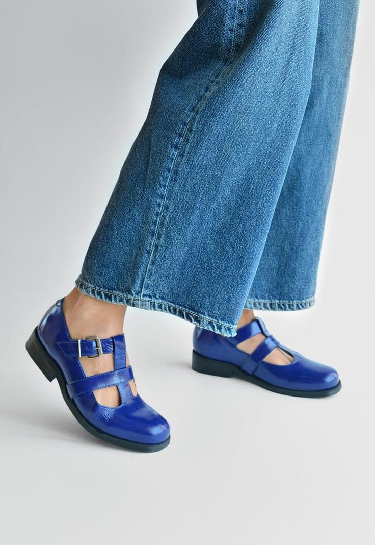 Zapato Mujer De Cuero Teresa C1 Azul-5
