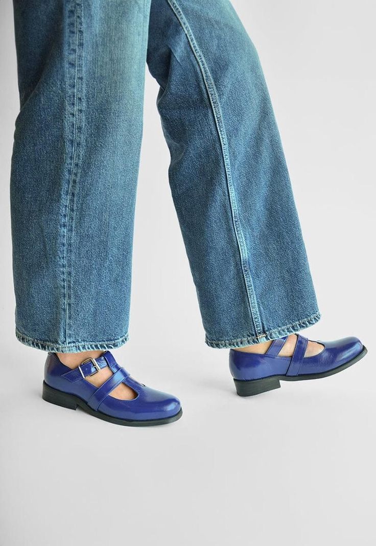 Zapato Mujer De Cuero Teresa C1 Azul-6