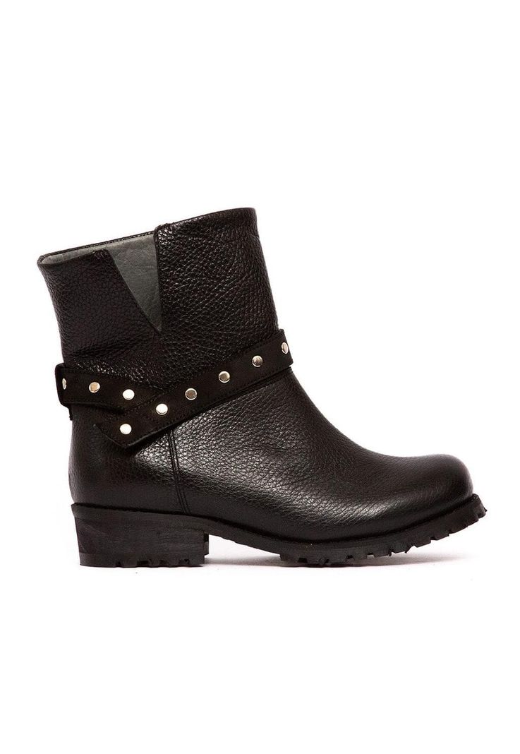 Bota Mujer De Cuero Rita C1 Negro -0