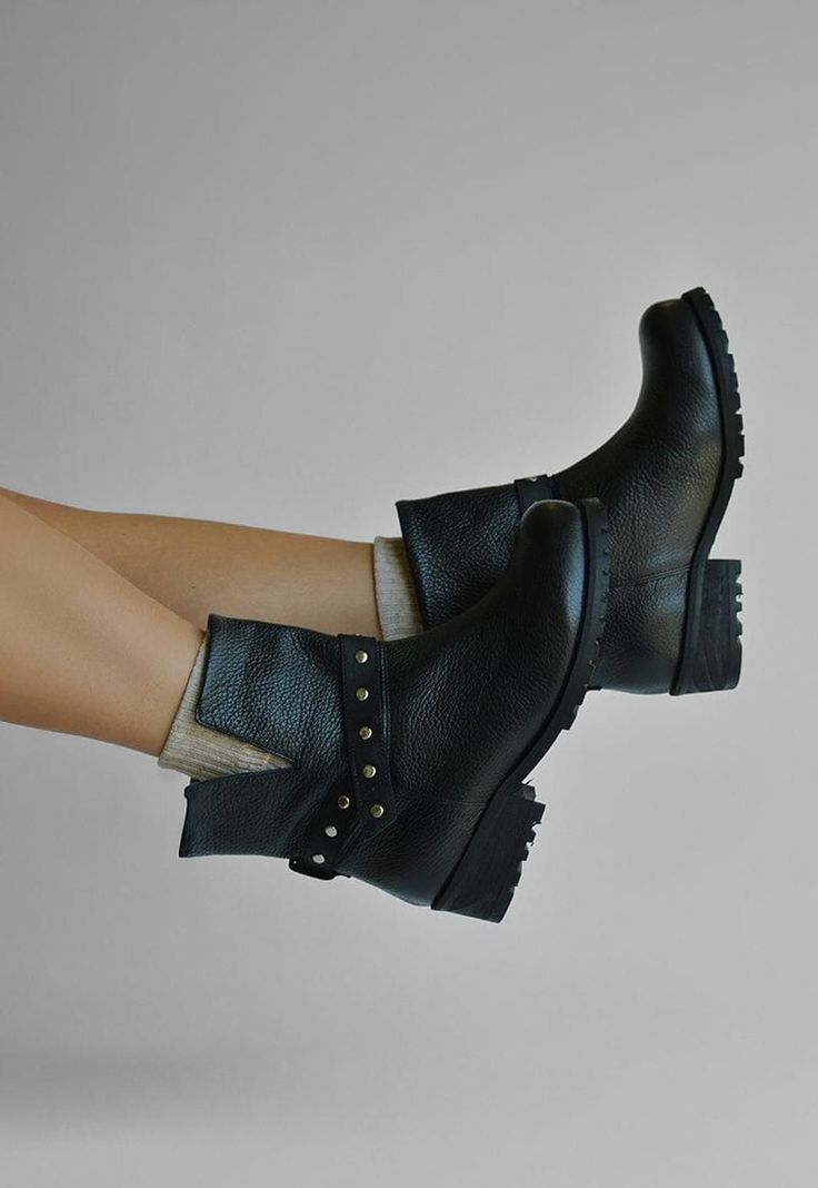 Bota Mujer De Cuero Rita C1 Negro -1