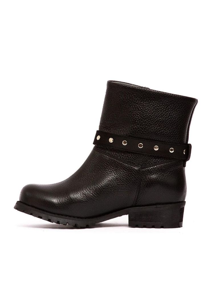 Bota Mujer De Cuero Rita C1 Negro -3