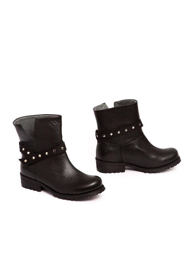 Bota Mujer De Cuero Rita C1 Negro -5