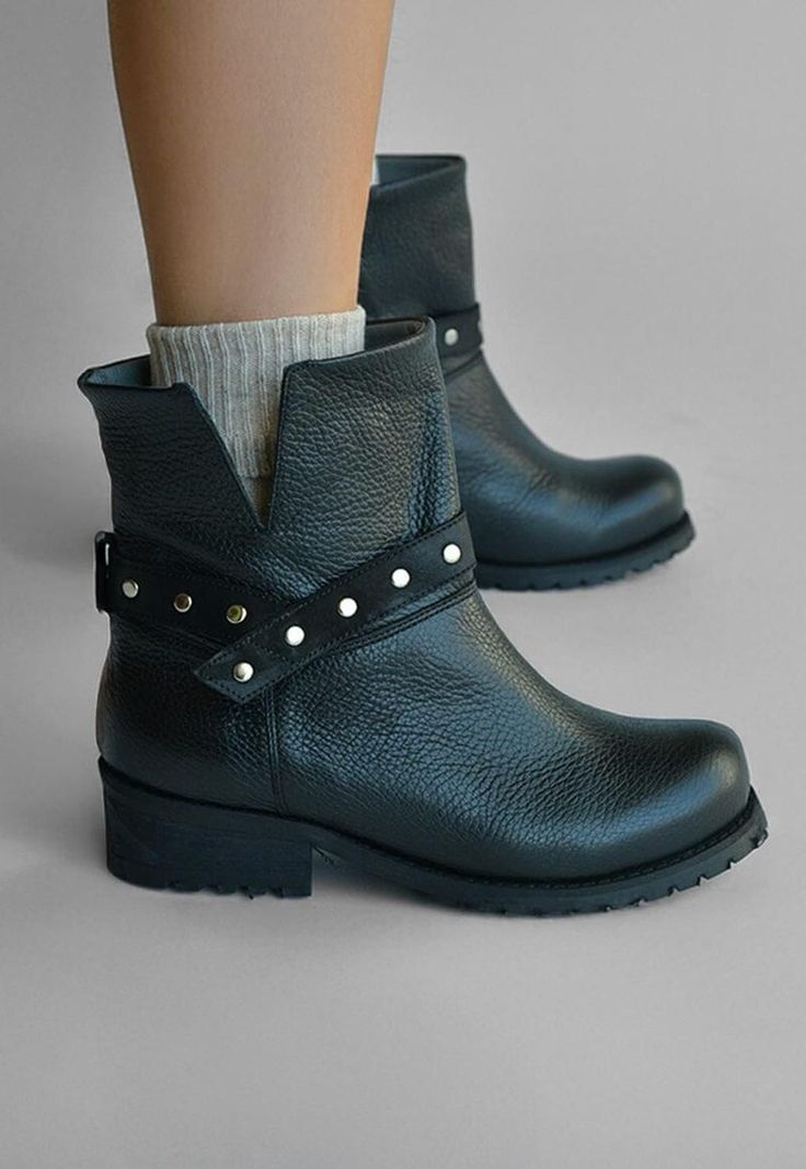 Bota Mujer De Cuero Rita C1 Negro -6