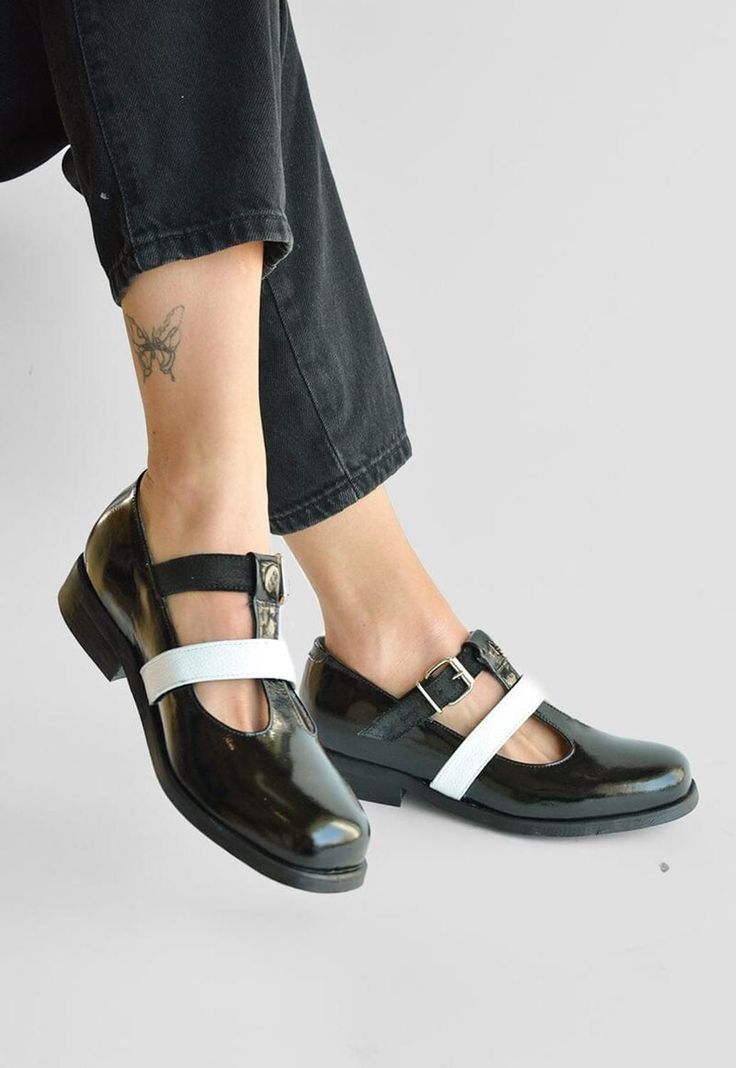 Zapato Mujer De Cuero Teresa C4 Blanco Negro-6