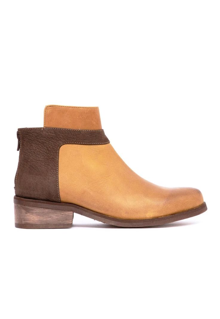 Botin Mujer De Cuero Antonieta C3 Camel Café-0