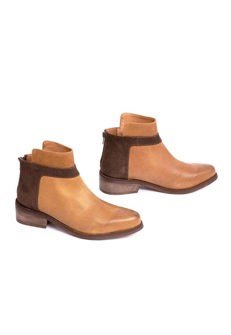Botin Mujer De Cuero Antonieta C3 Camel Café-2