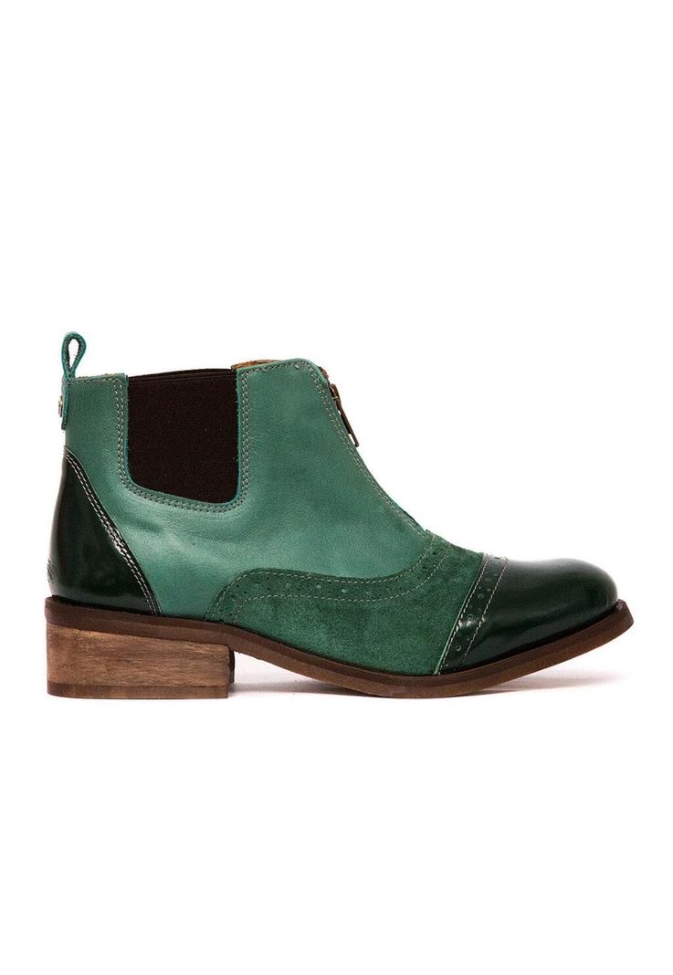 Botin Mujer De Cuero Diana C3 Verde -0