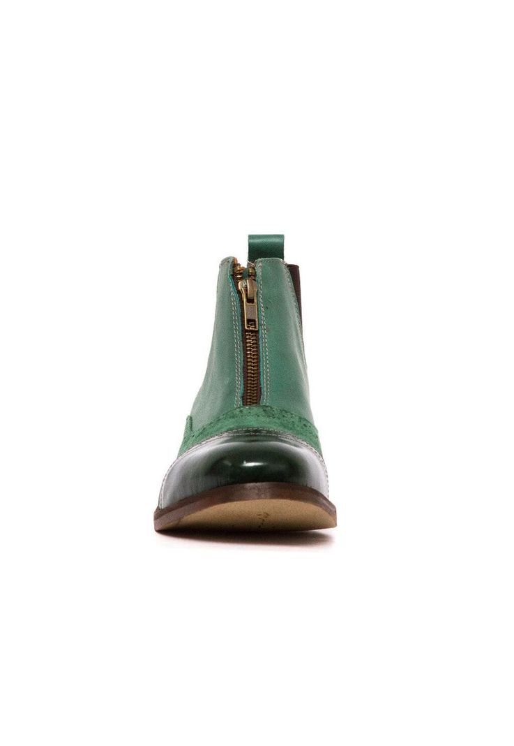 Botin Mujer De Cuero Diana C3 Verde -1