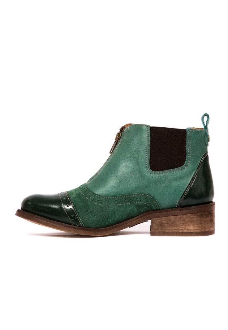 Botin Mujer De Cuero Diana C3 Verde -2