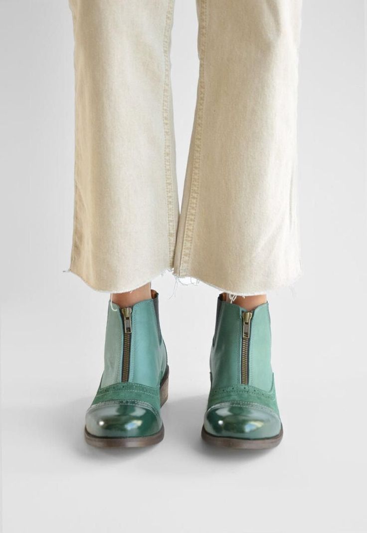 Botin Mujer De Cuero Diana C3 Verde -5