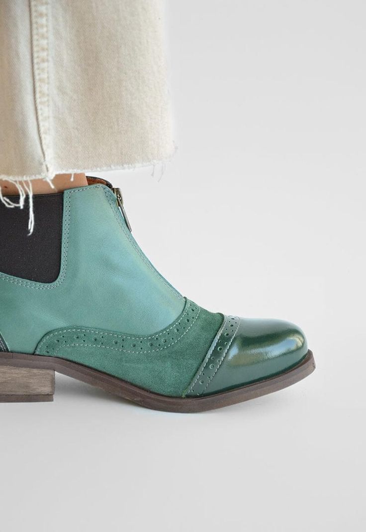 Botin Mujer De Cuero Diana C3 Verde -6