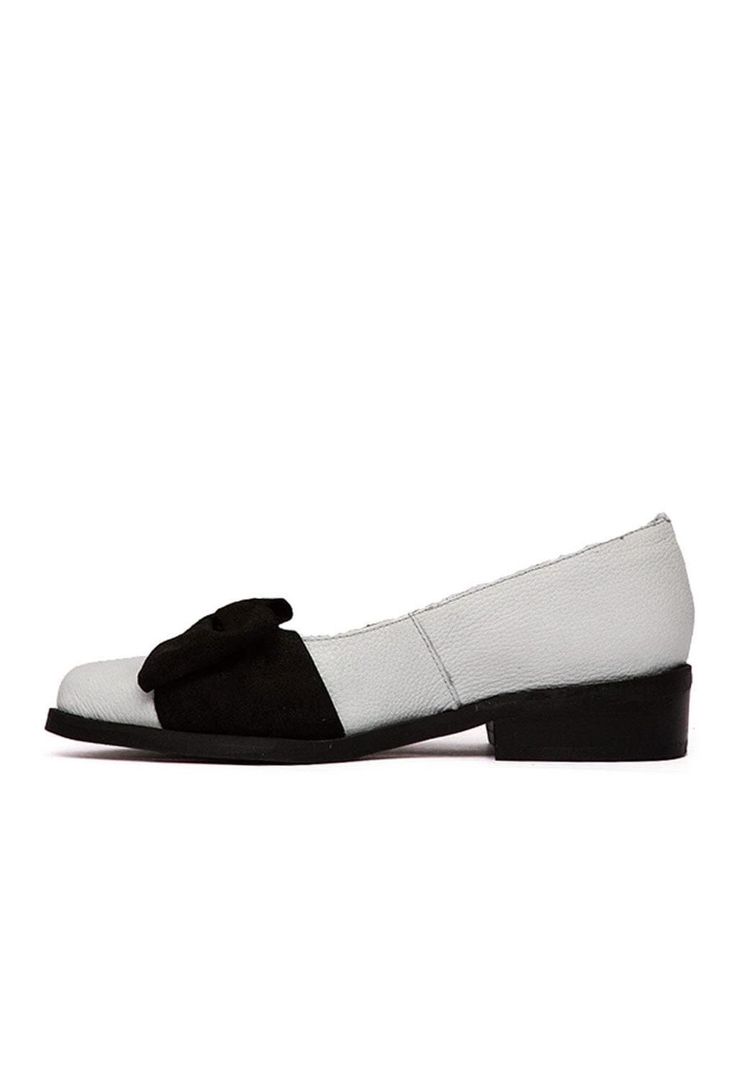 Zapato Mujer De Cuero Betsy C1 Negro Blanco-3
