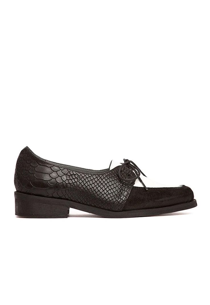 Zapato Mujer De Cuero Indira C4 Blanco Negro-0