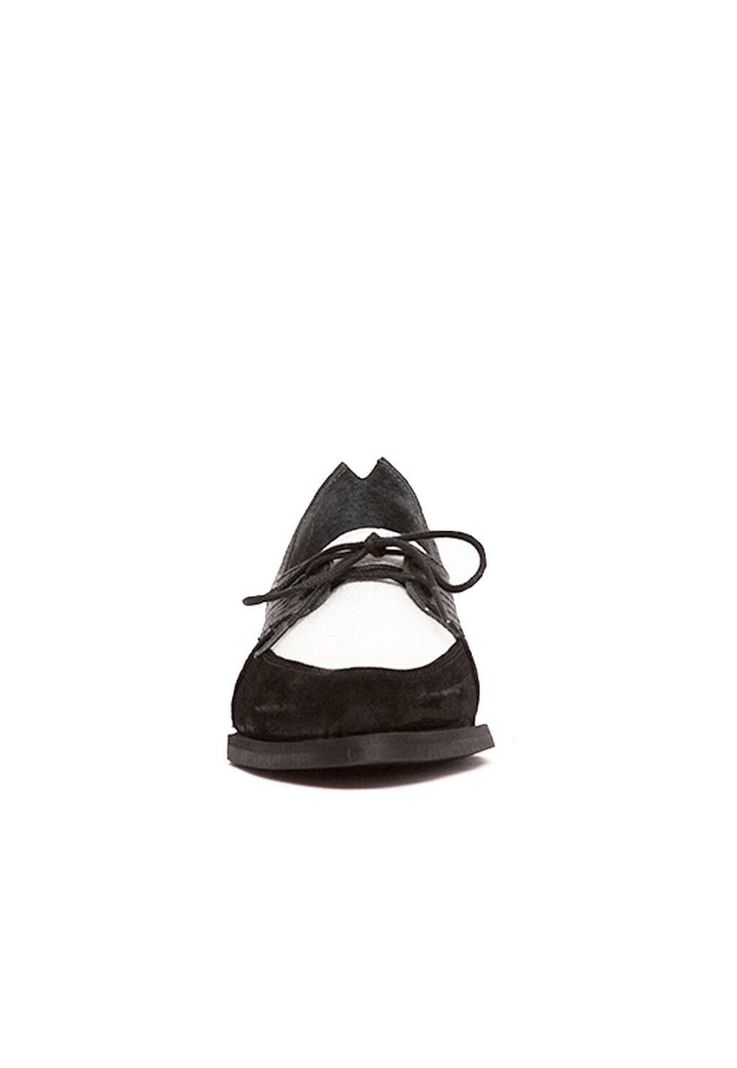 Zapato Mujer De Cuero Indira C4 Blanco Negro-1
