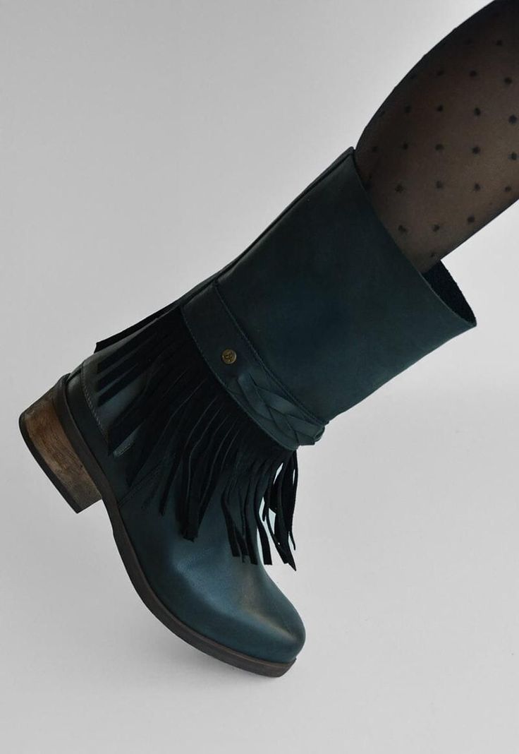 Bota Mujer De Cuero Teodora Negro C1-1