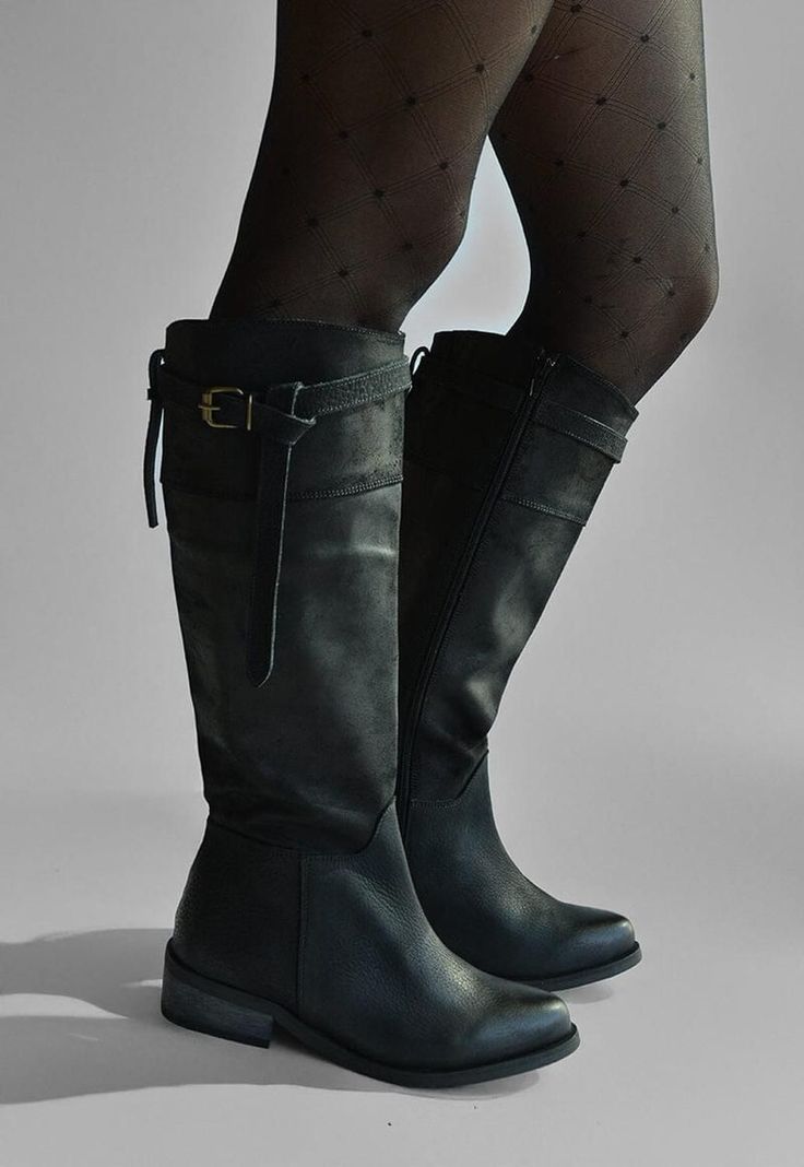 Bota Mujer De Cuero Sonia Negro C4-1
