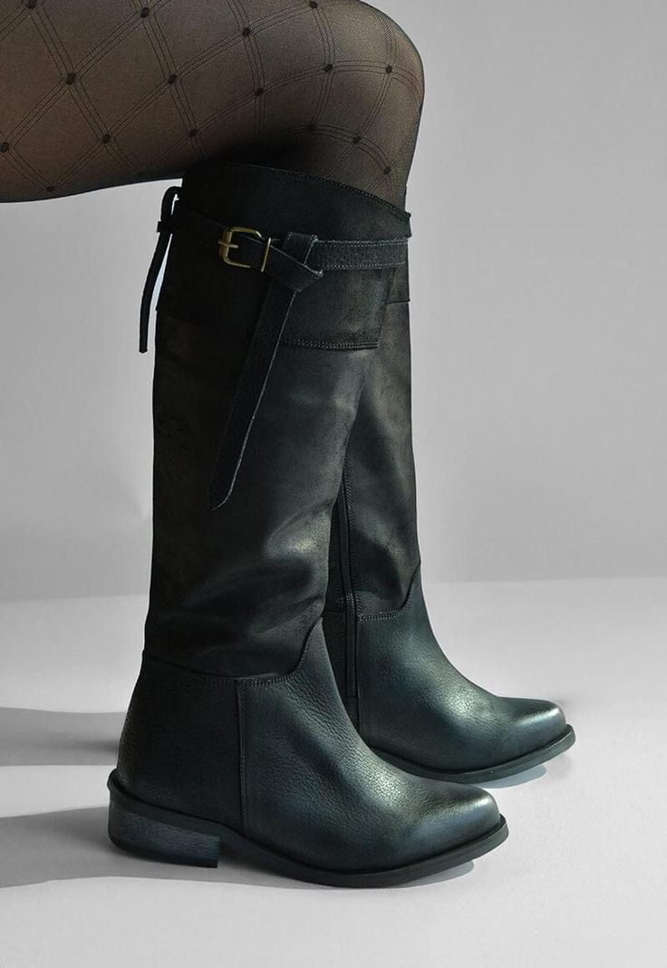 Bota Mujer De Cuero Sonia Negro C4-6