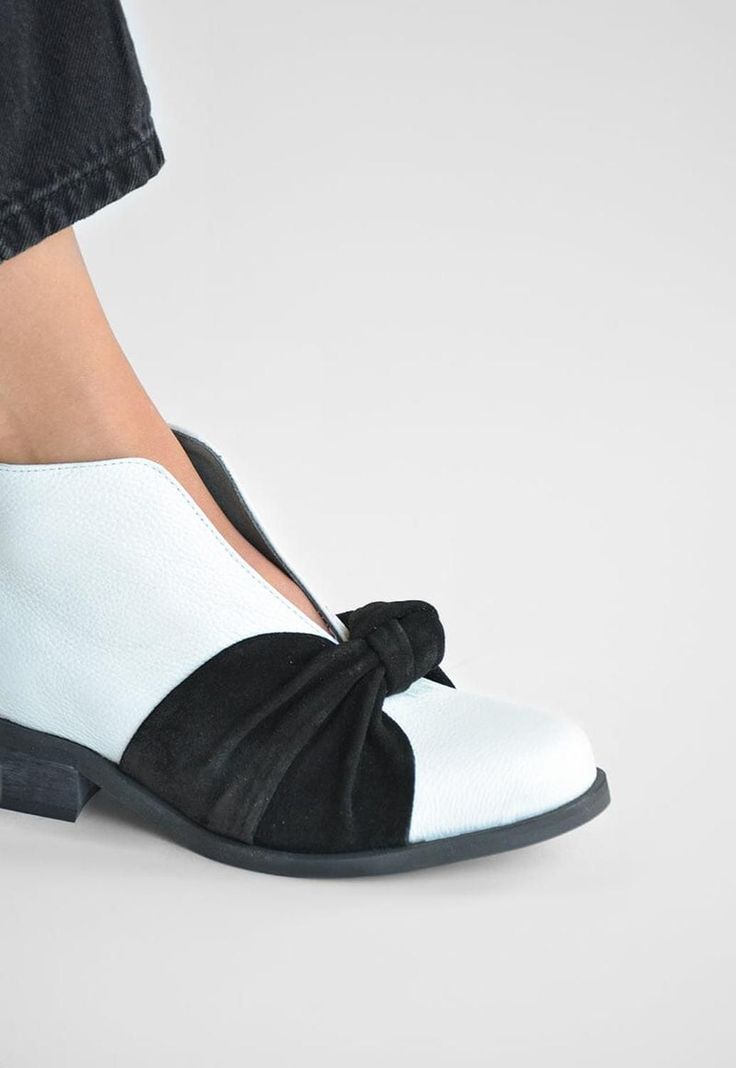 Botin Mujer De Cuero Florence C4 Blanco Negro-6