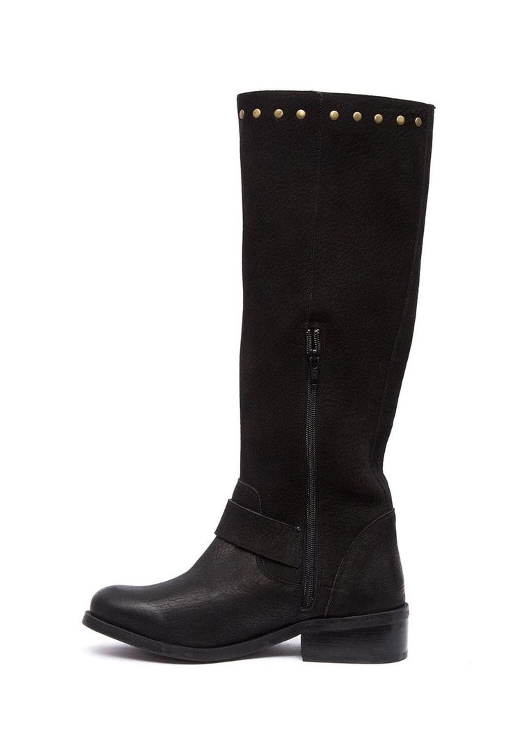 Bota Mujer De Cuero Carpintero Negro C19-2