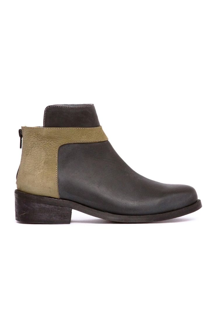 Botin Mujer De Cuero Antonieta C1 Negro Verde-0