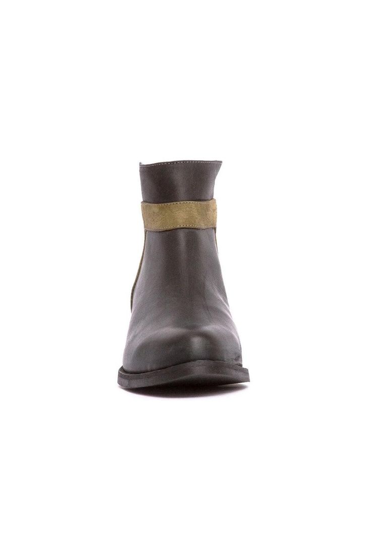 Botin Mujer De Cuero Antonieta C1 Negro Verde-2