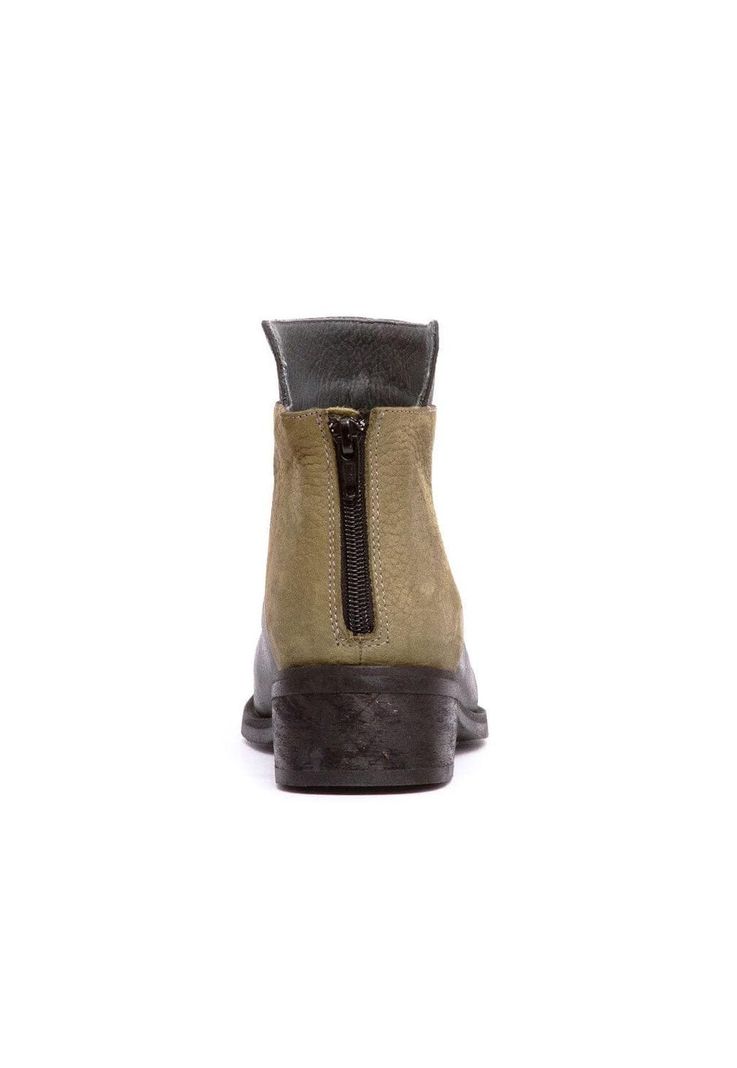 Botin Mujer De Cuero Antonieta C1 Negro Verde-4