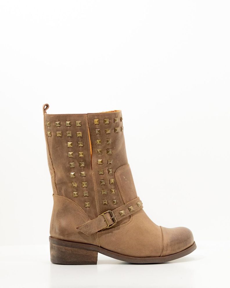 Bota Cuero Mujer Bari Taupe
