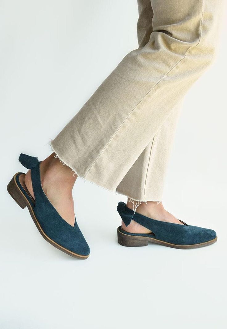 Zapato Mujer De Cuero Guindo C13 Azul-1