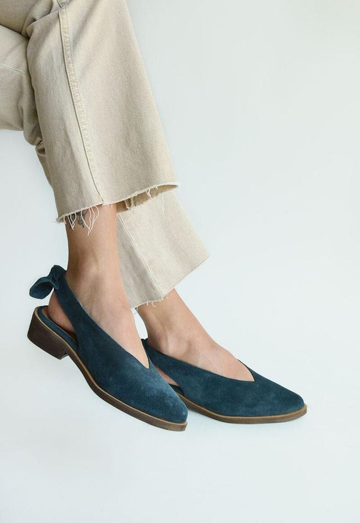 Zapato Mujer De Cuero Guindo C13 Azul-6