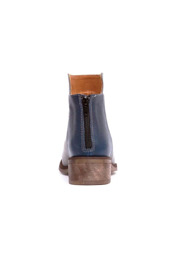 Botin Mujer De Cuero Antonieta C2 Gris Azul-3