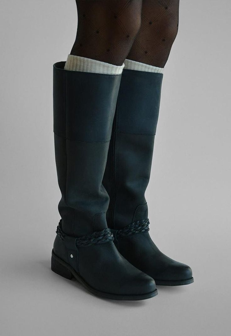 Bota Mujer De Cuero Betty Negro C1-6