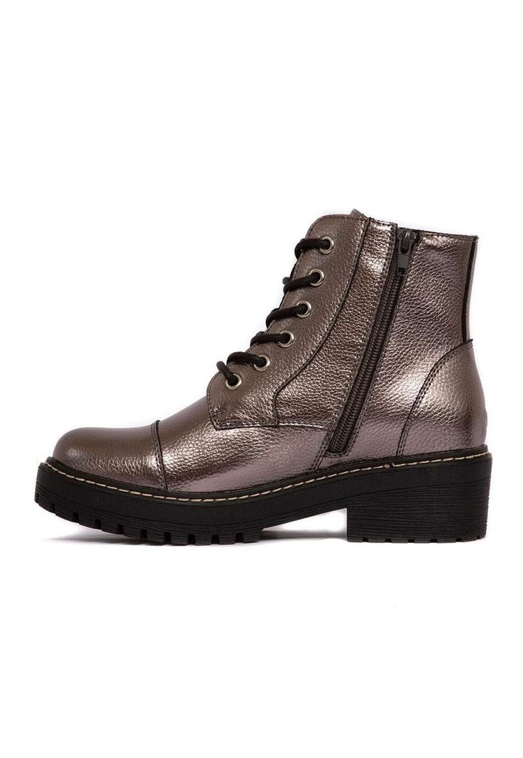 Botines Mujer De Cuero Tiuque C20 Metálico -3