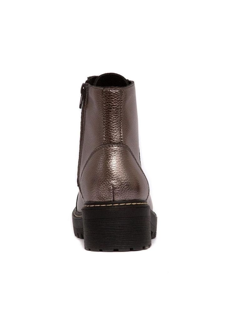 Botines Mujer De Cuero Tiuque C20 Metálico -4