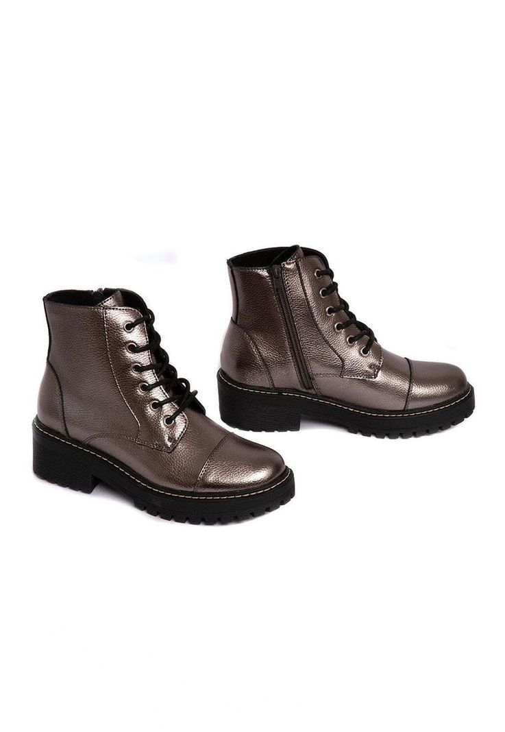 Botines Mujer De Cuero Tiuque C20 Metálico -5