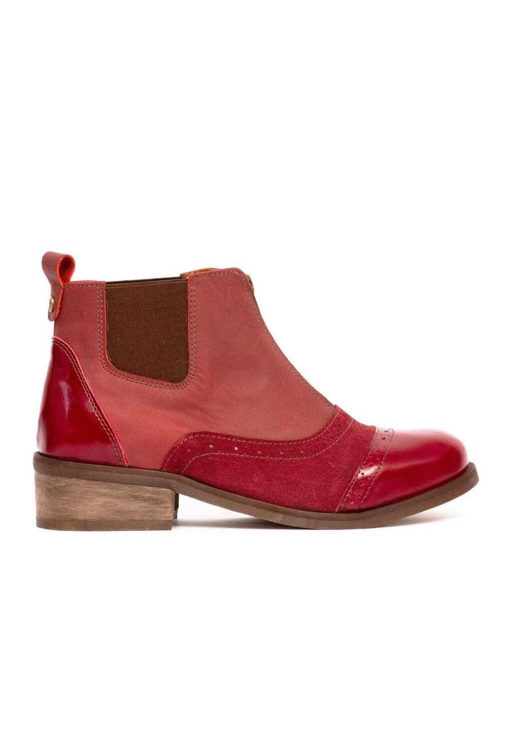 Botin Mujer De Cuero Diana C2 Burdeo -0