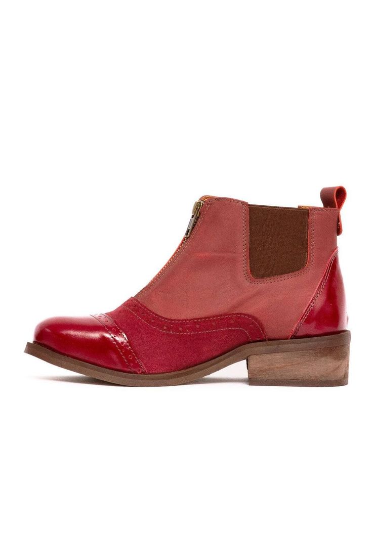 Botin Mujer De Cuero Diana C2 Burdeo -2