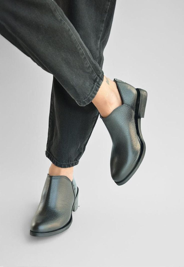 Botin Mujer De Cuero Vinago C31 Negro-6