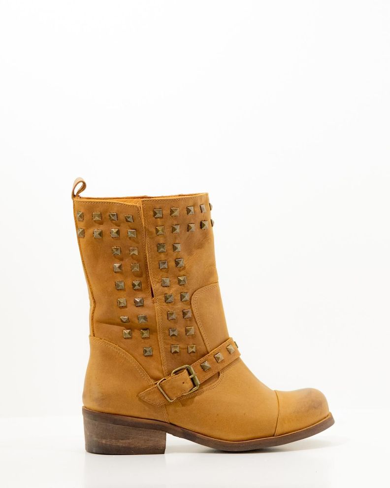 Bota Cuero Mujer Bari Camel