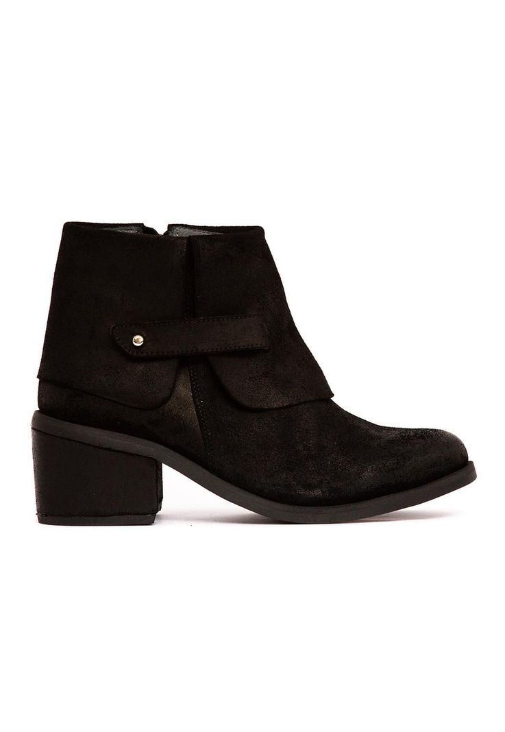 Botin Mujer De Cuero Nadia C1 Negro -0