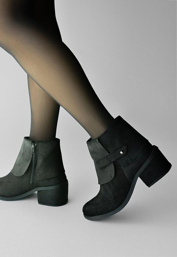 Botin Mujer De Cuero Nadia C1 Negro -1