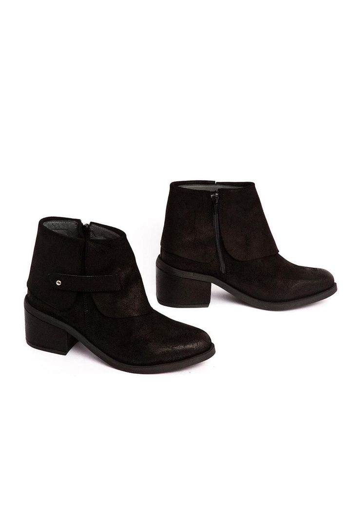 Botin Mujer De Cuero Nadia C1 Negro -5