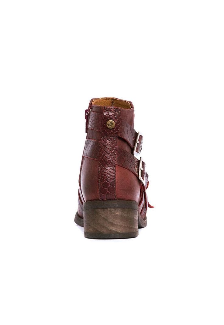 Botin Mujer De Cuero Zaha C3 Burdeo -4