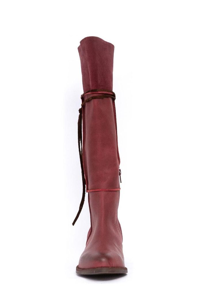 Bota Mujer De Cuero Jade Burdeo C5-1