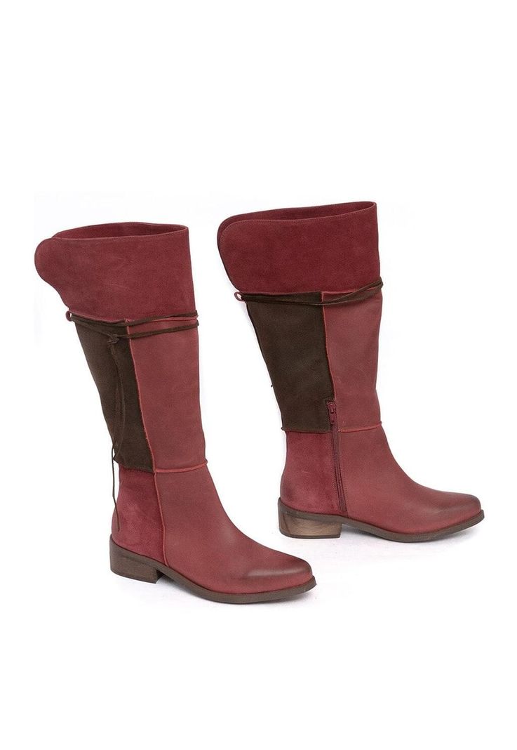 Bota Mujer De Cuero Jade Burdeo C5-4