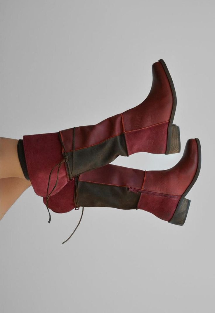 Bota Mujer De Cuero Jade Burdeo C5-5