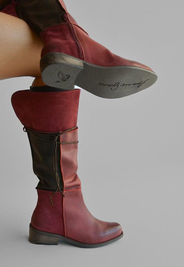 Bota Mujer De Cuero Jade Burdeo C5-6